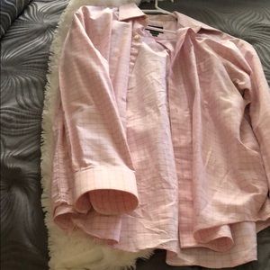 Men long sleeve pink striped shirt. new..